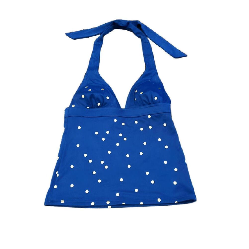 Boden Swim Halter Tankini Womens Blue Gold Padded Bra Swimsuit S0069 Top Size 4